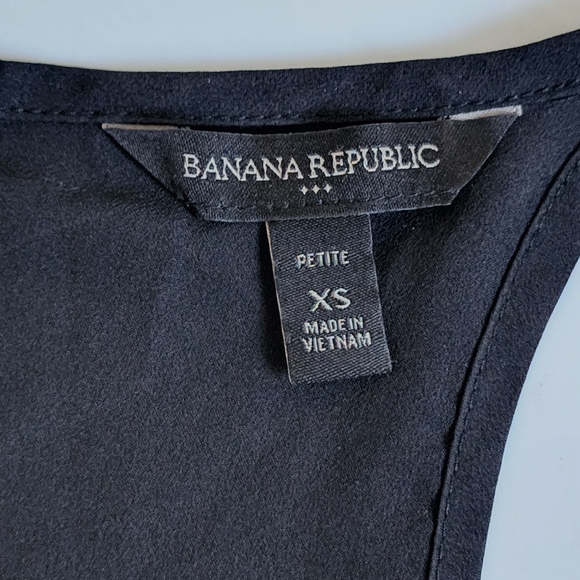 Banana Republic black fringe top sleeveless size XS petite - Picture 5 of 6